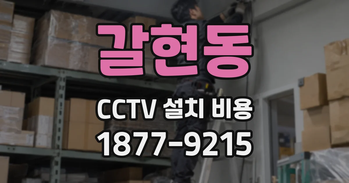 갈현동 CCTV 설치 비용