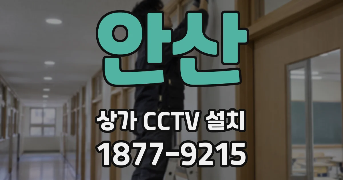 안산 상가 CCTV 설치