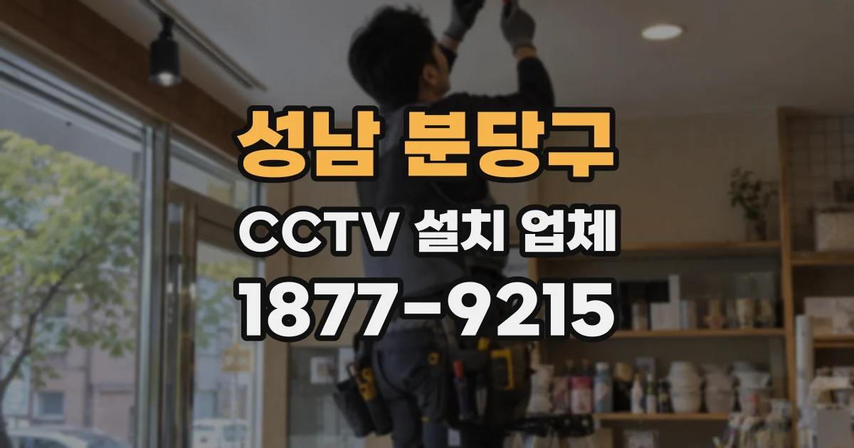 성남 분당구 CCTV 설치 업체
