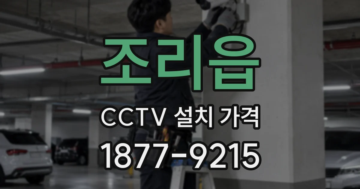 조리읍 CCTV 설치 가격