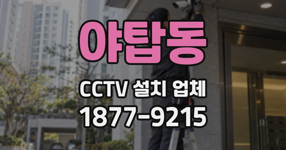야탑동 CCTV 설치 업체