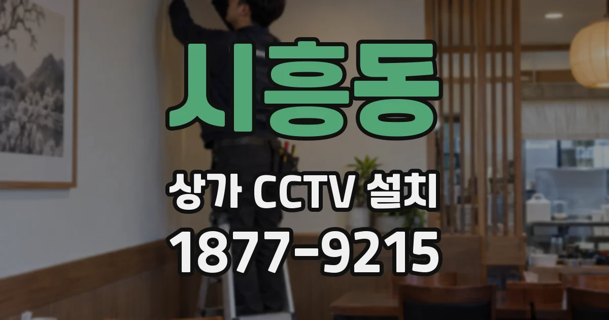 시흥동 상가 CCTV 설치