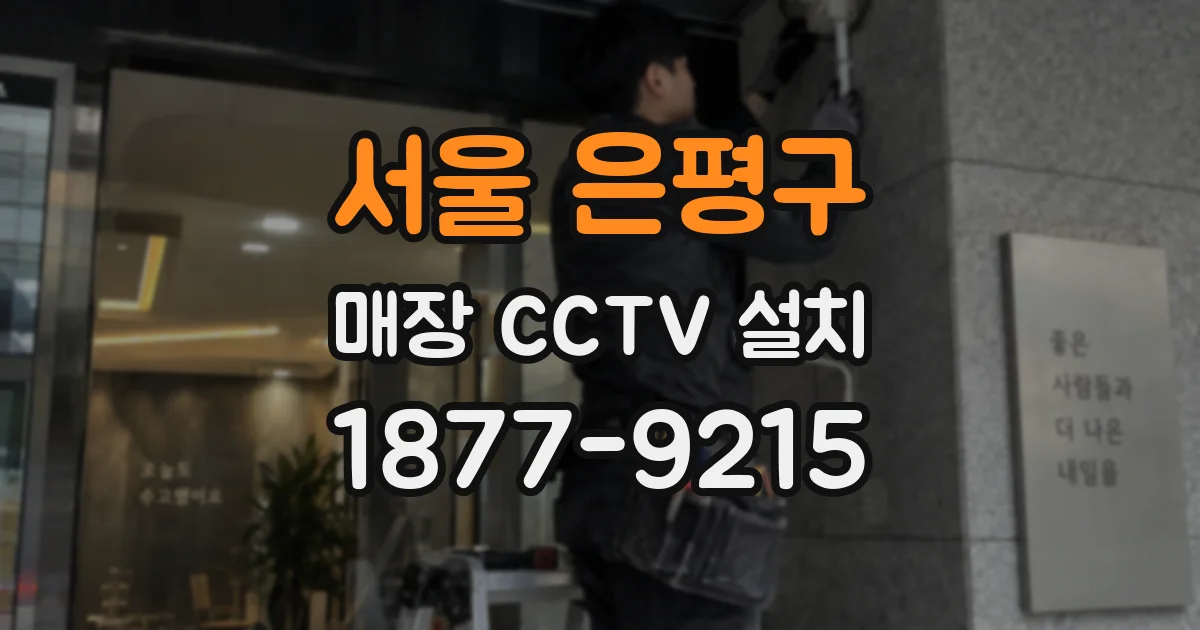 서울 은평구 매장 CCTV 설치