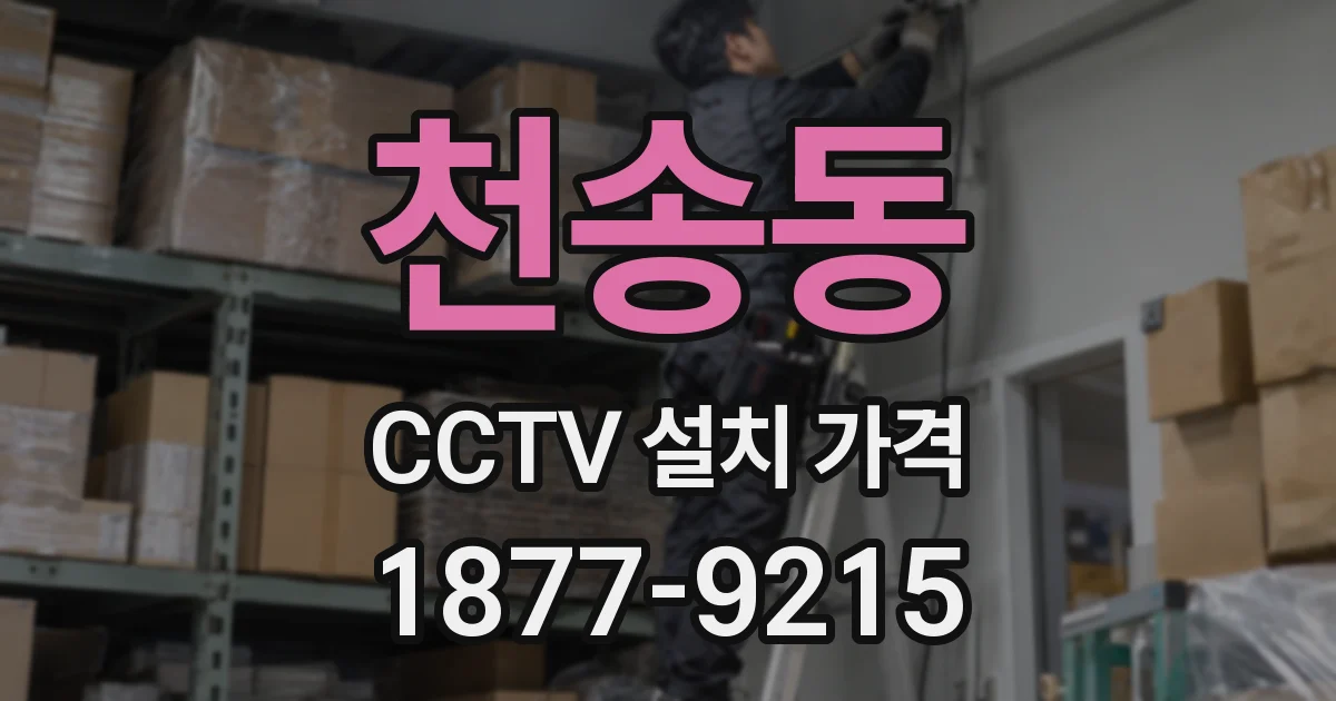 천송동 CCTV 설치 가격