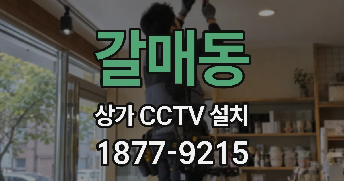 갈매동 상가 CCTV 설치