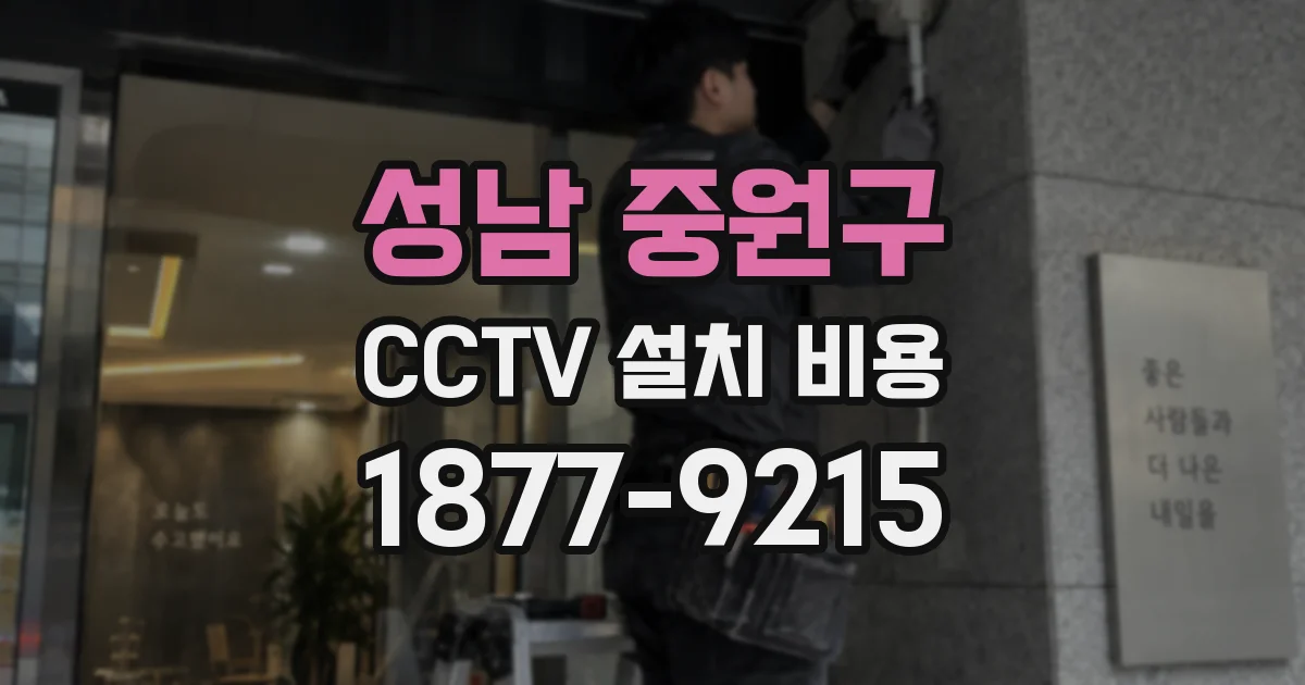 성남 중원구 CCTV 설치 비용