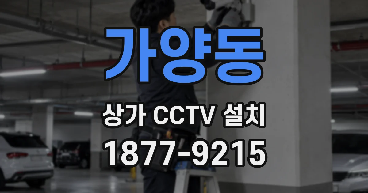 가양동 상가 CCTV 설치