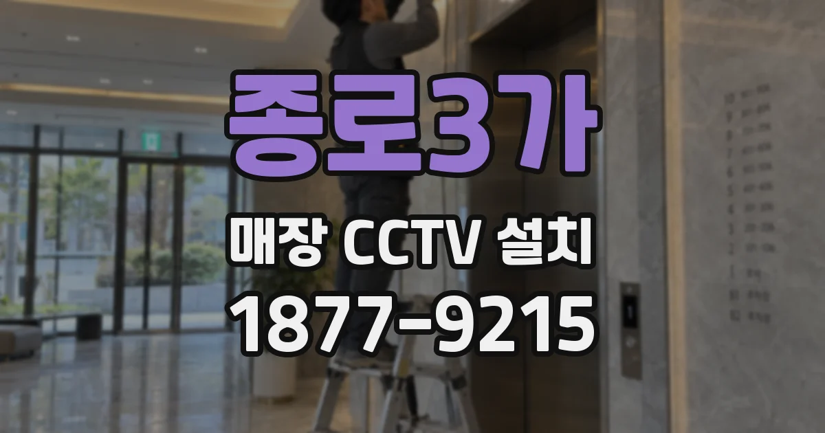 종로3가 매장 CCTV 설치