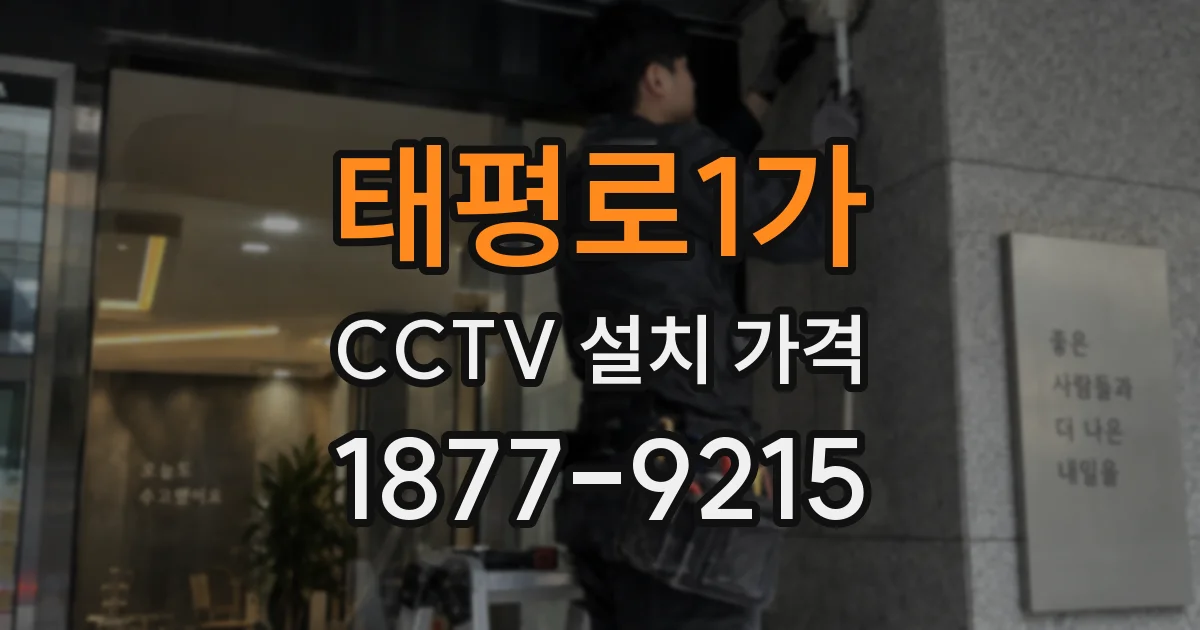 태평로1가 CCTV 설치 가격