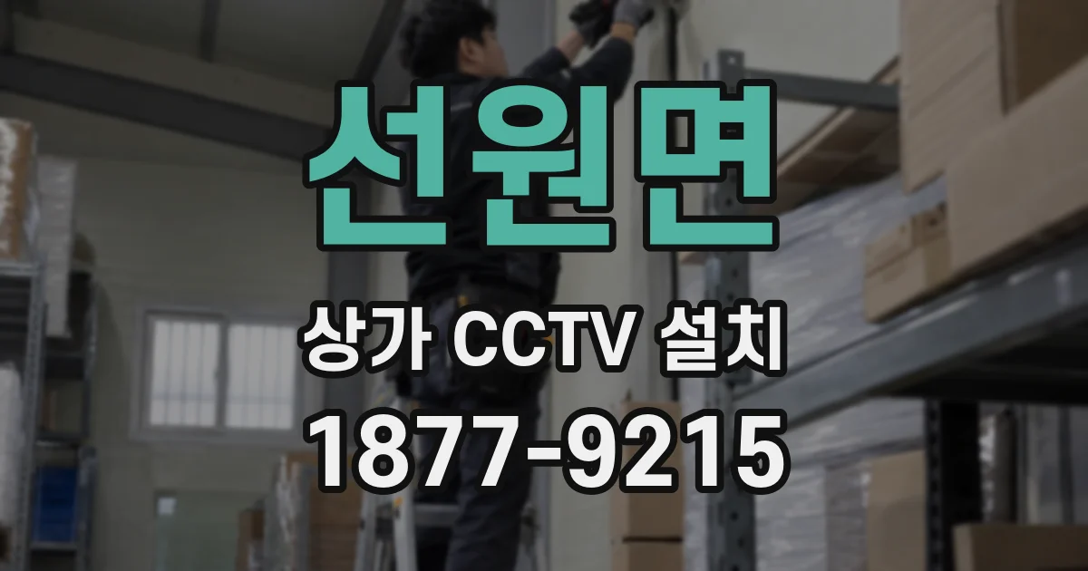 선원면 상가 CCTV 설치