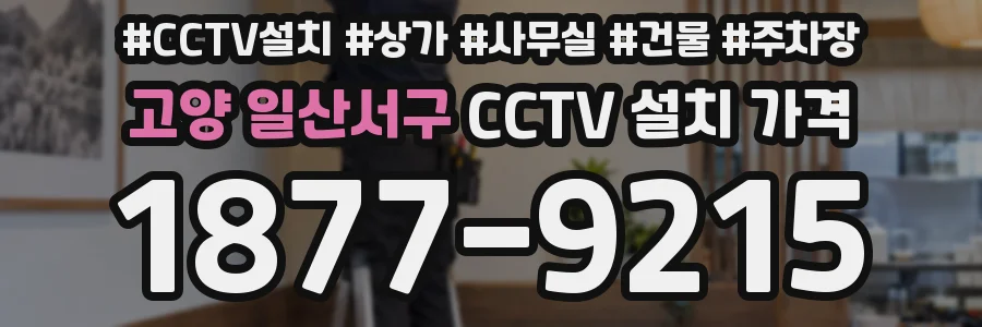고양 일산서구 CCTV 설치 가격