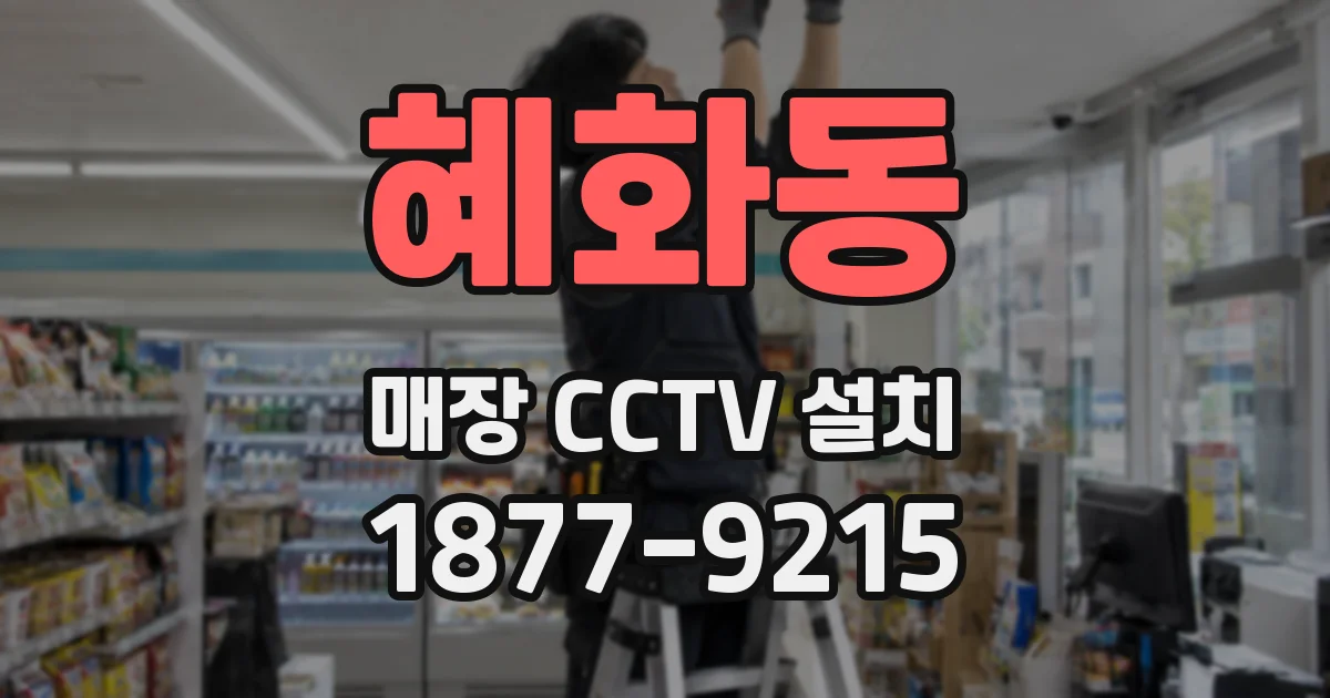 혜화동 매장 CCTV 설치