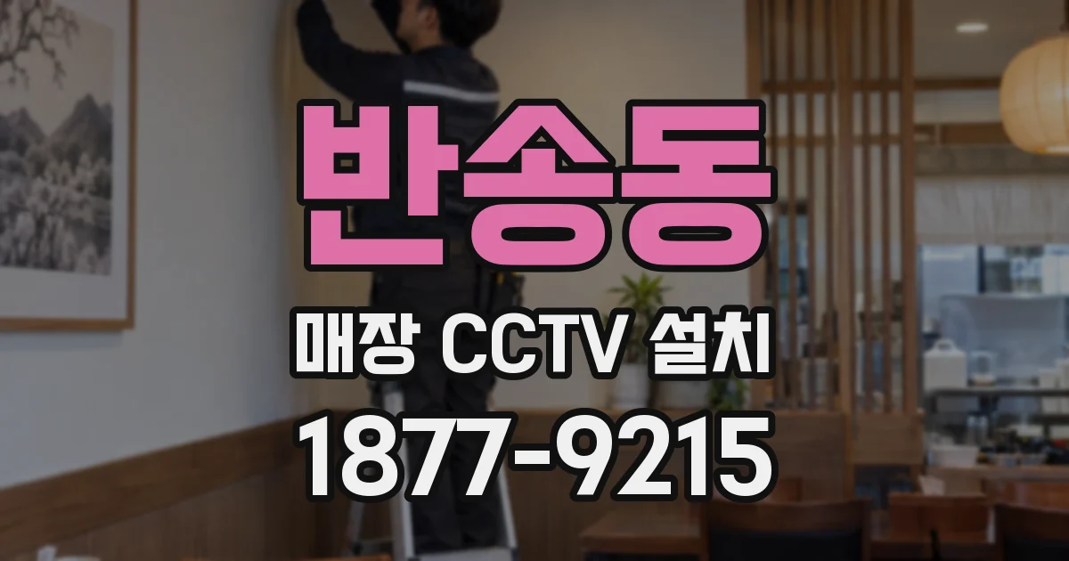 반송동 매장 CCTV 설치