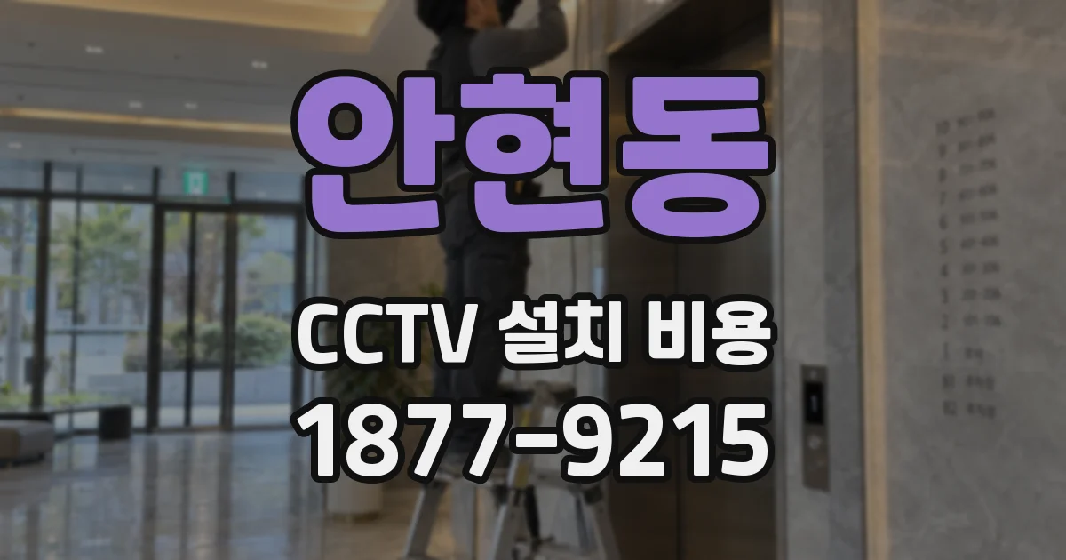 안현동 CCTV 설치 비용