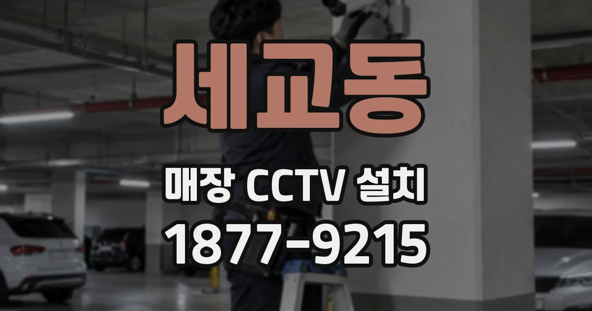 세교동 매장 CCTV 설치