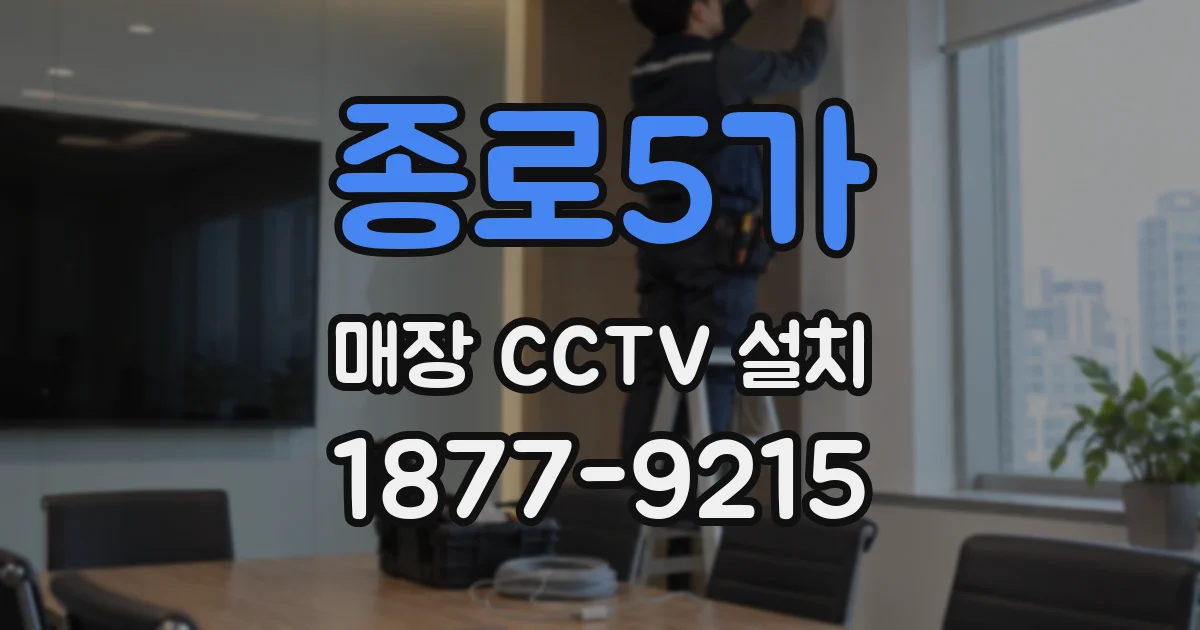 종로5가 매장 CCTV 설치