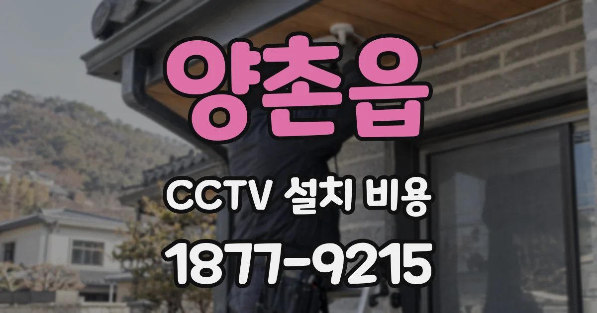 양촌읍 CCTV 설치 비용