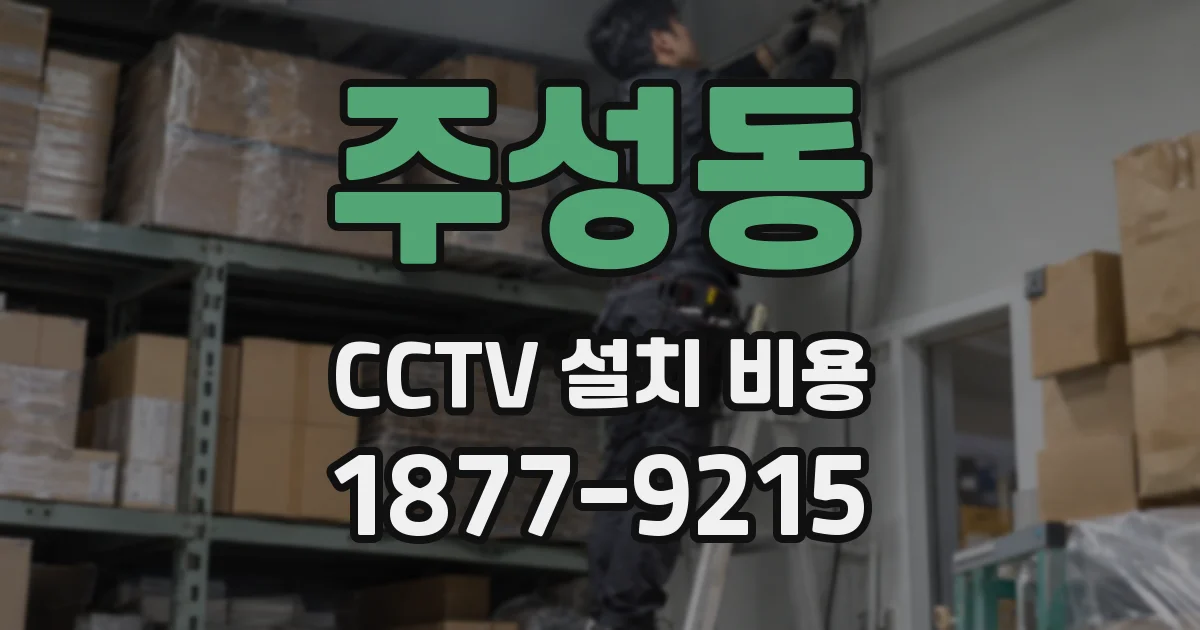 주성동 CCTV 설치 비용