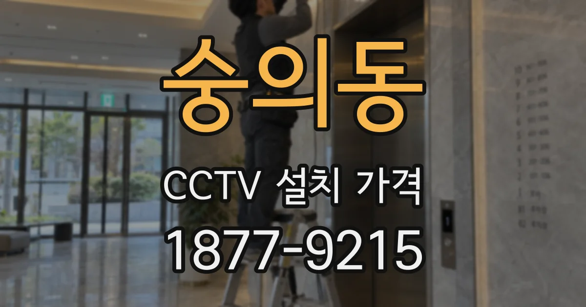 숭의동 CCTV 설치 가격