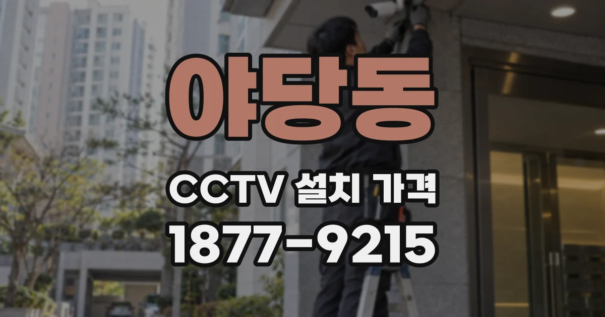 야당동 CCTV 설치 가격