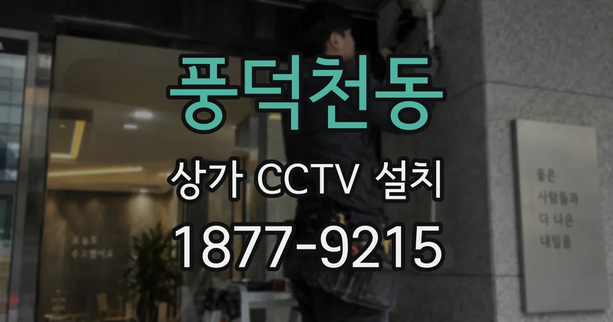 풍덕천동 상가 CCTV 설치