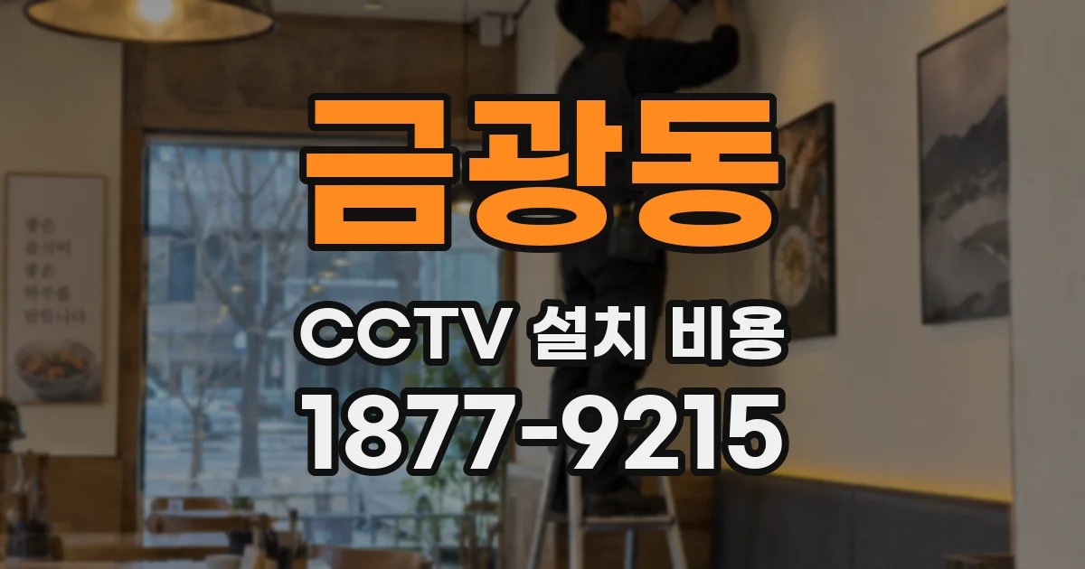 금광동 CCTV 설치 비용