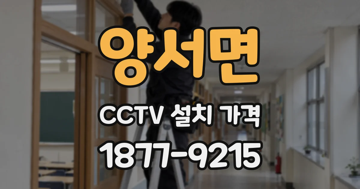 양서면 CCTV 설치 가격