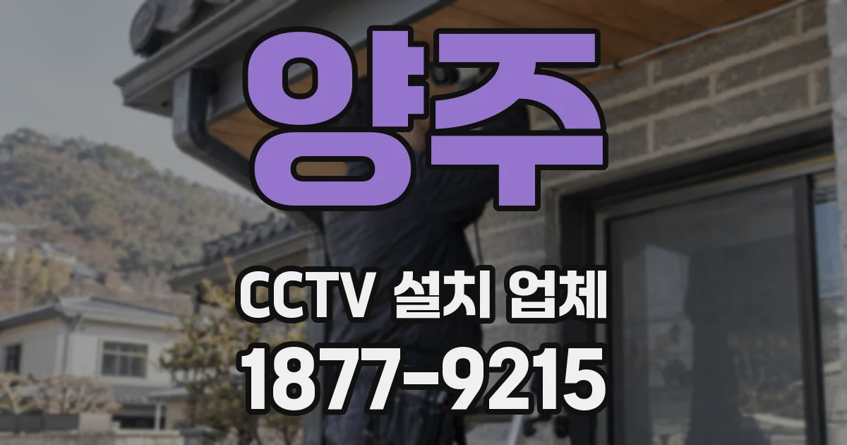 양주 CCTV 설치 업체