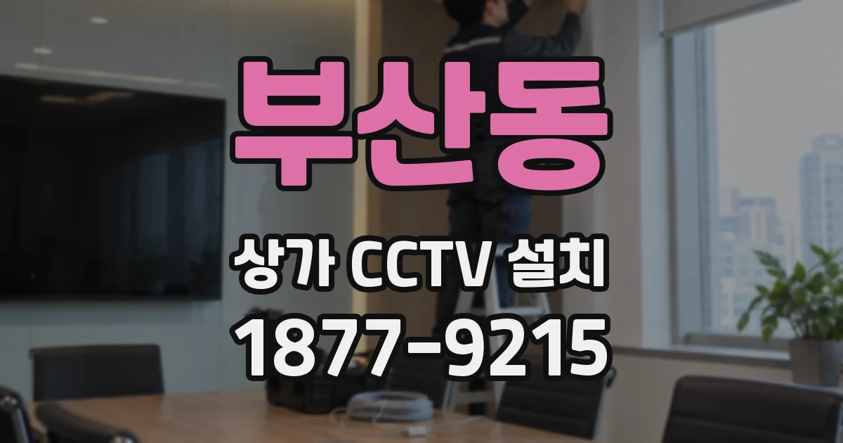 부산동 상가 CCTV 설치