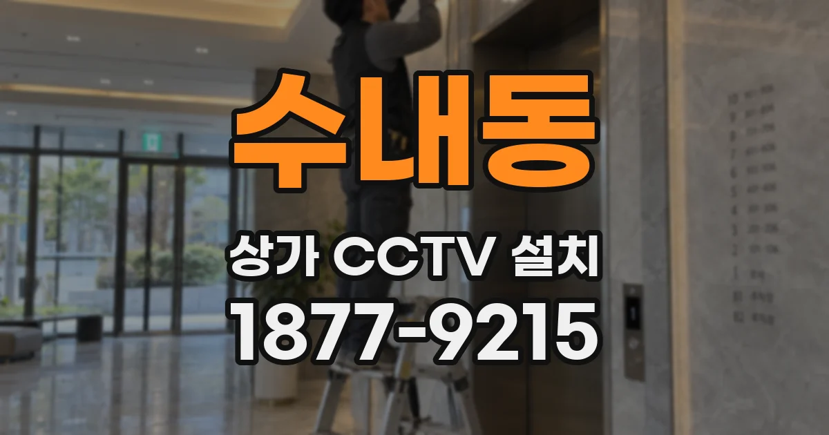 수내동 상가 CCTV 설치