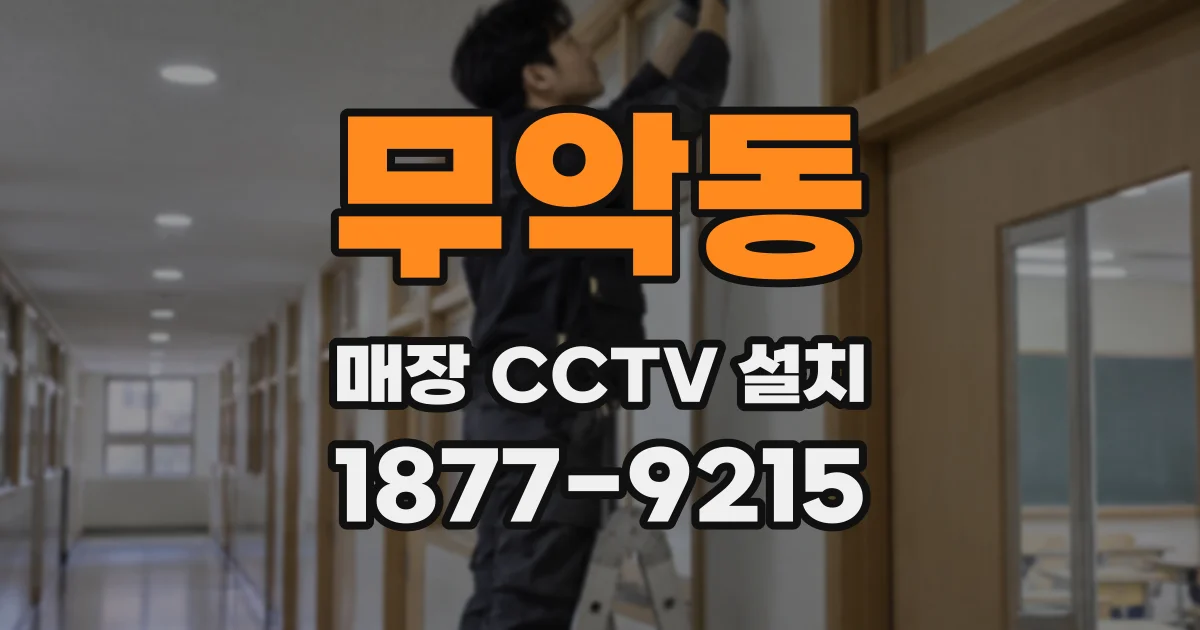 무악동 매장 CCTV 설치