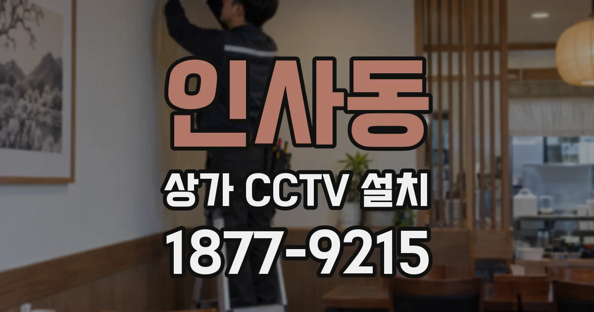 인사동 상가 CCTV 설치
