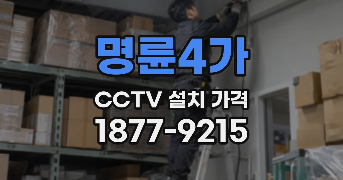 명륜4가 CCTV 설치 가격