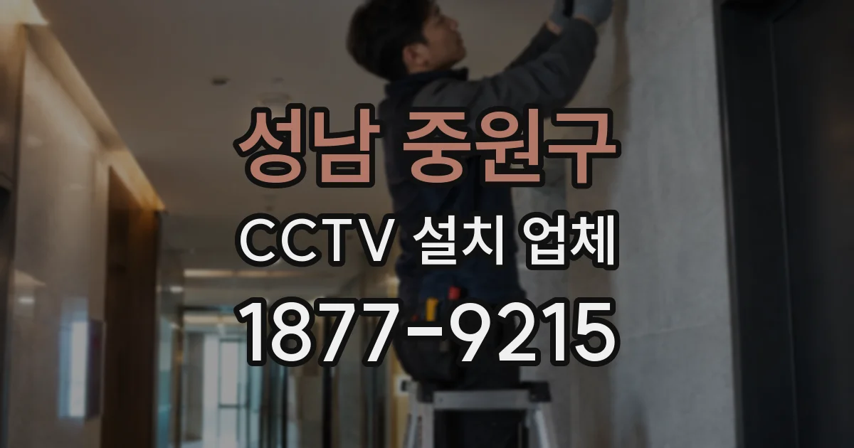 성남 중원구 CCTV 설치 업체