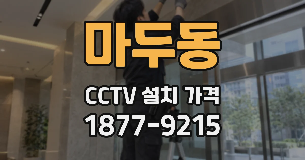 마두동 CCTV 설치 가격