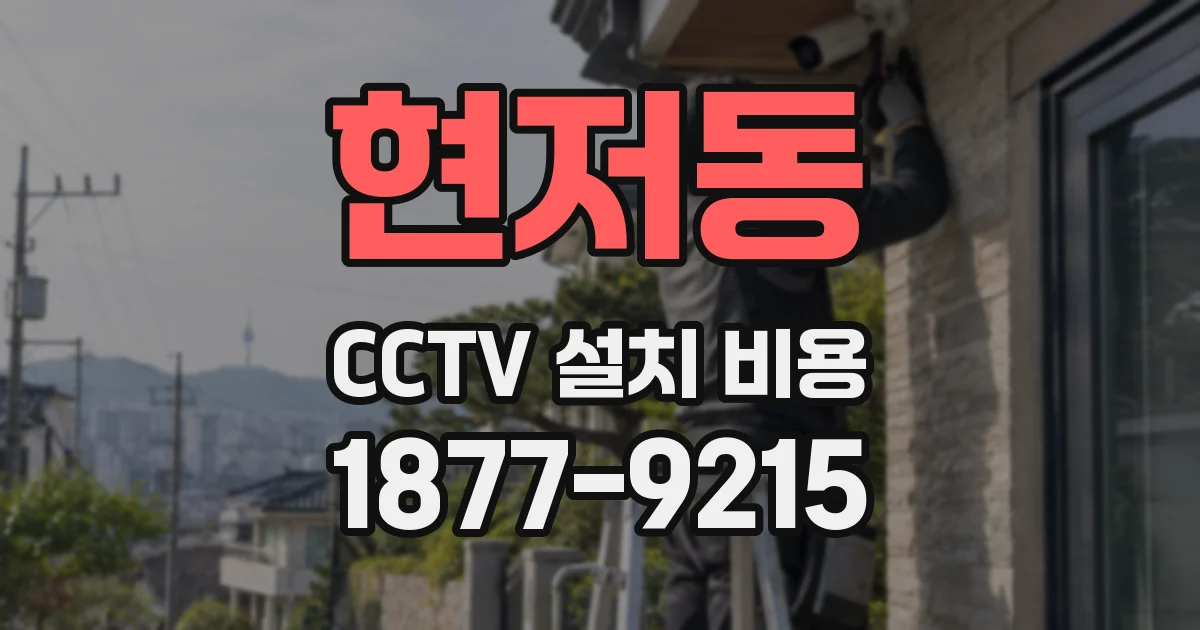현저동 CCTV 설치 비용