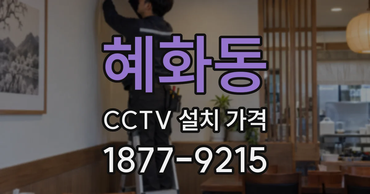 혜화동 CCTV 설치 가격