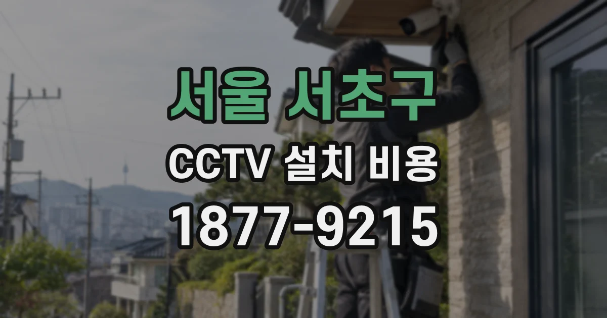 서울 서초구 CCTV 설치 비용