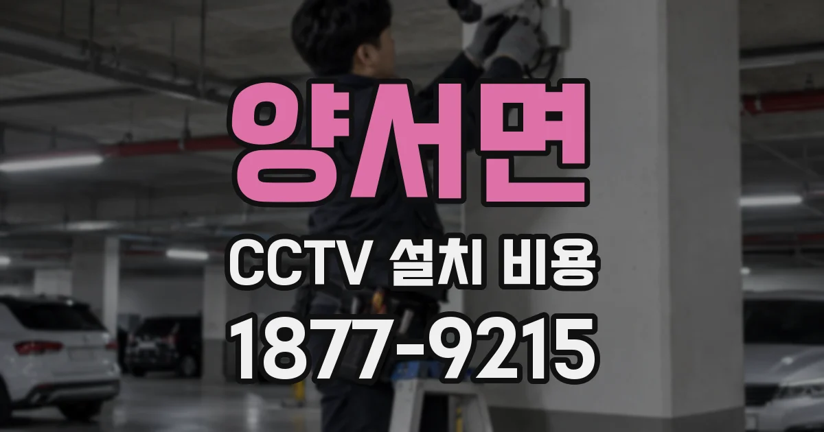 양서면 CCTV 설치 비용