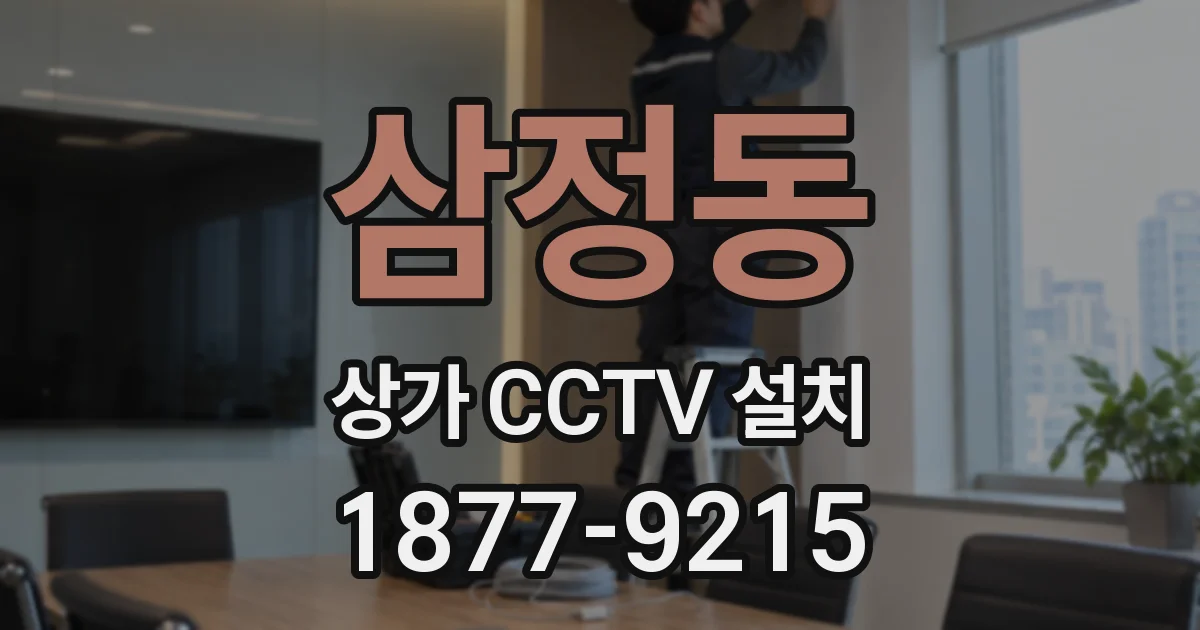 삼정동 상가 CCTV 설치