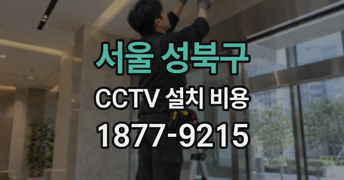 서울 성북구 CCTV 설치 비용