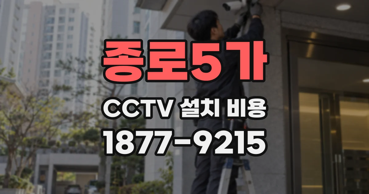 종로5가 CCTV 설치 비용