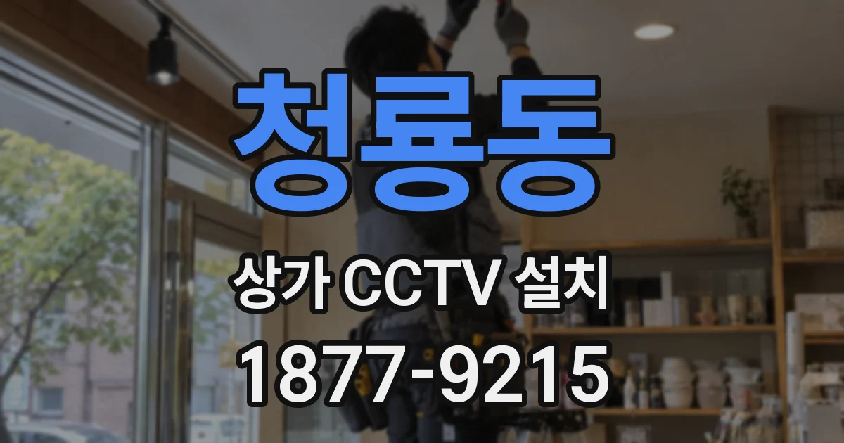 청룡동 상가 CCTV 설치
