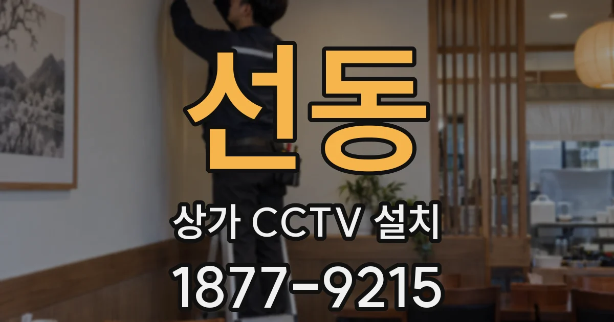 선동 상가 CCTV 설치