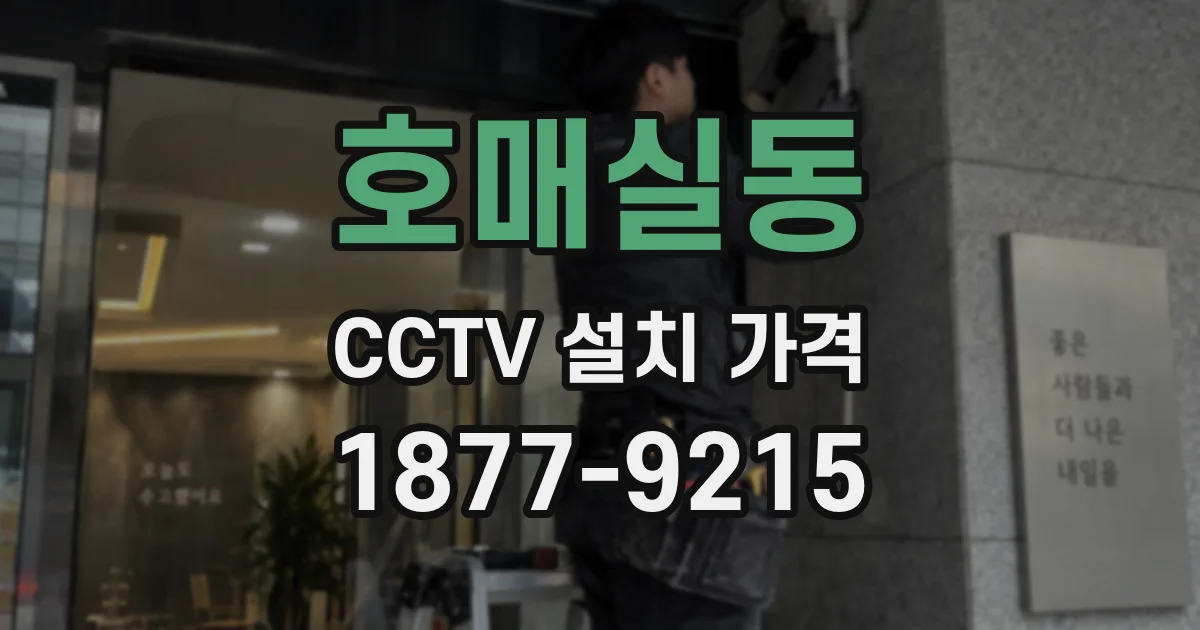 호매실동 CCTV 설치 가격