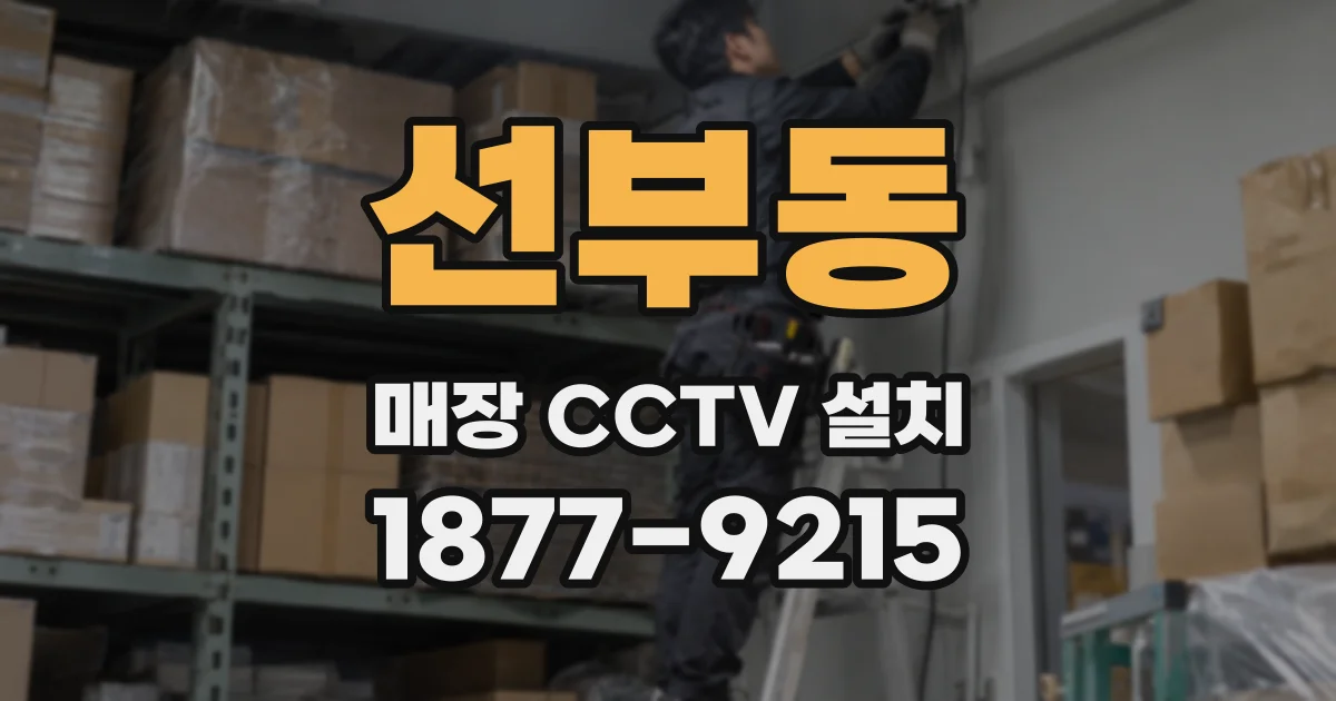 선부동 매장 CCTV 설치