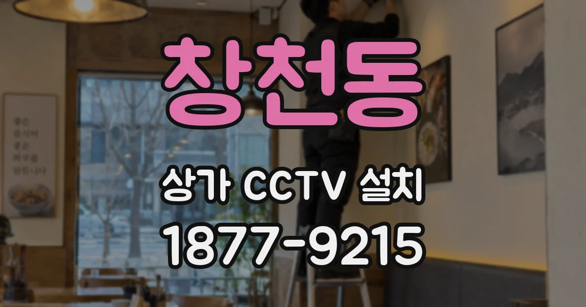 창천동 상가 CCTV 설치