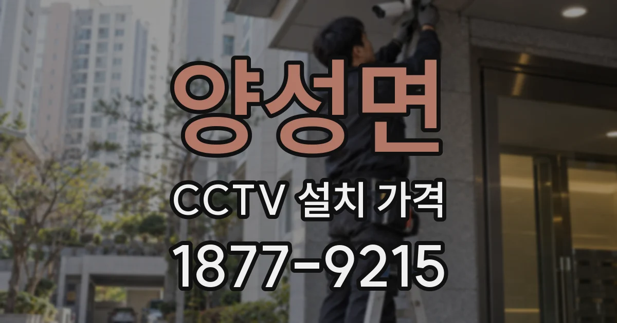 양성면 CCTV 설치 가격