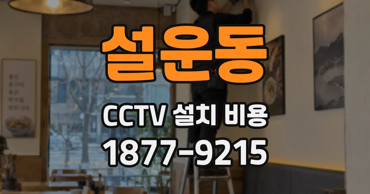 설운동 CCTV 설치 비용