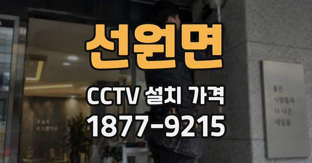 선원면 CCTV 설치 가격